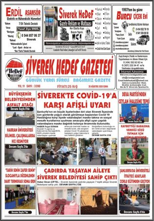 28 AĞUSTOS CUMA 2020 (www.siverekgazeteleri.com)