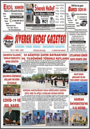 31 AĞUSTOS PAZARTESİ 2020 (www.siverekgazeteleri.com)