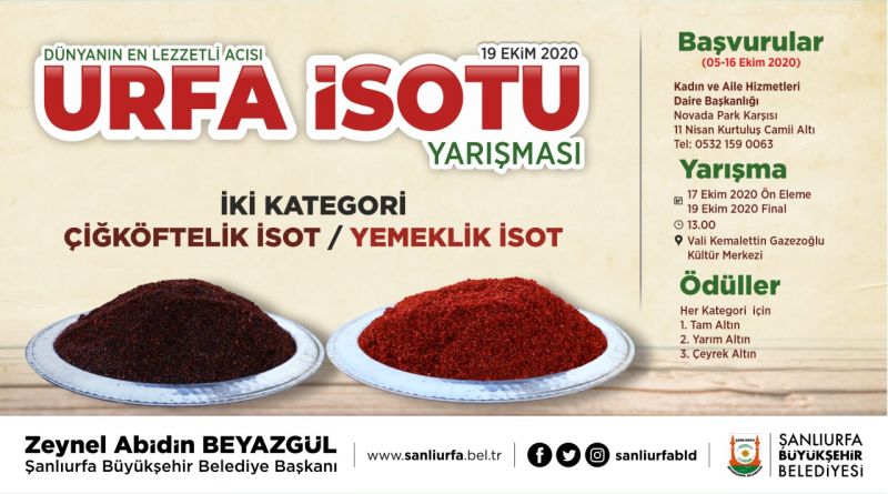 BÜYÜKŞEHİR’DEN ÖDÜLLÜ ‘URFA İSOTU’ YARIŞMASI