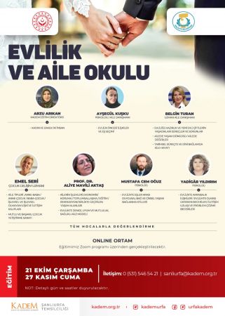 KADEM “EVLİLİK VE AİLE OKULU” SEMİNERİ DÜZENLİYOR