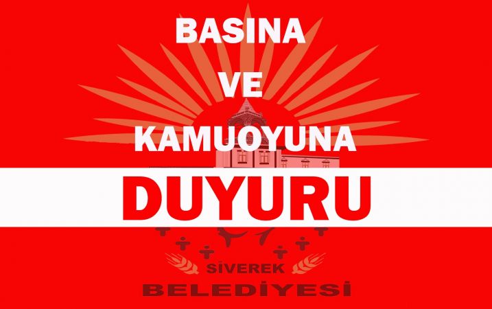 Siverek Belediye Başkanlığından Basın ve Kamuoyuna Duyuru