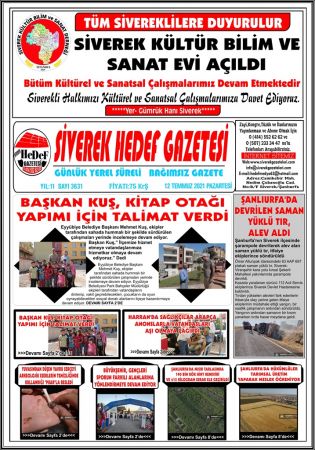 12.07.2021 Tarihli Birinci Sayfa