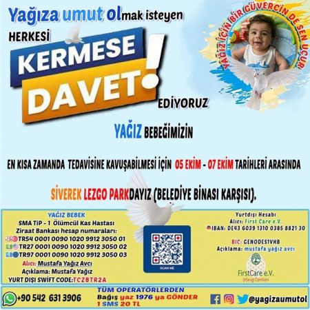 Siverek’te SMA Hastası Yağız İçin Kermes Düzenlenecek