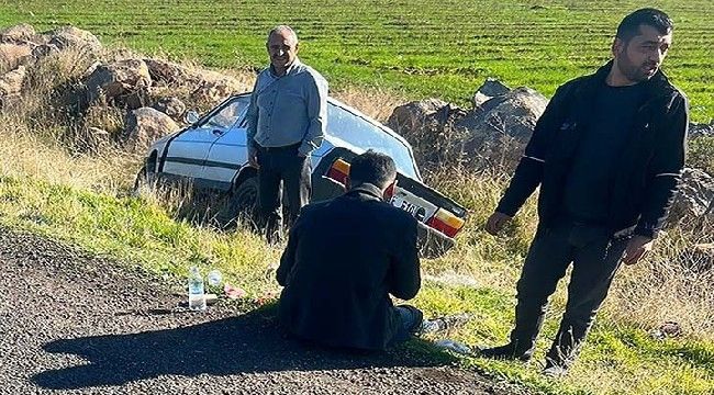 Siverek’te otomobil şarampole yuvarlandı 1 yaralı