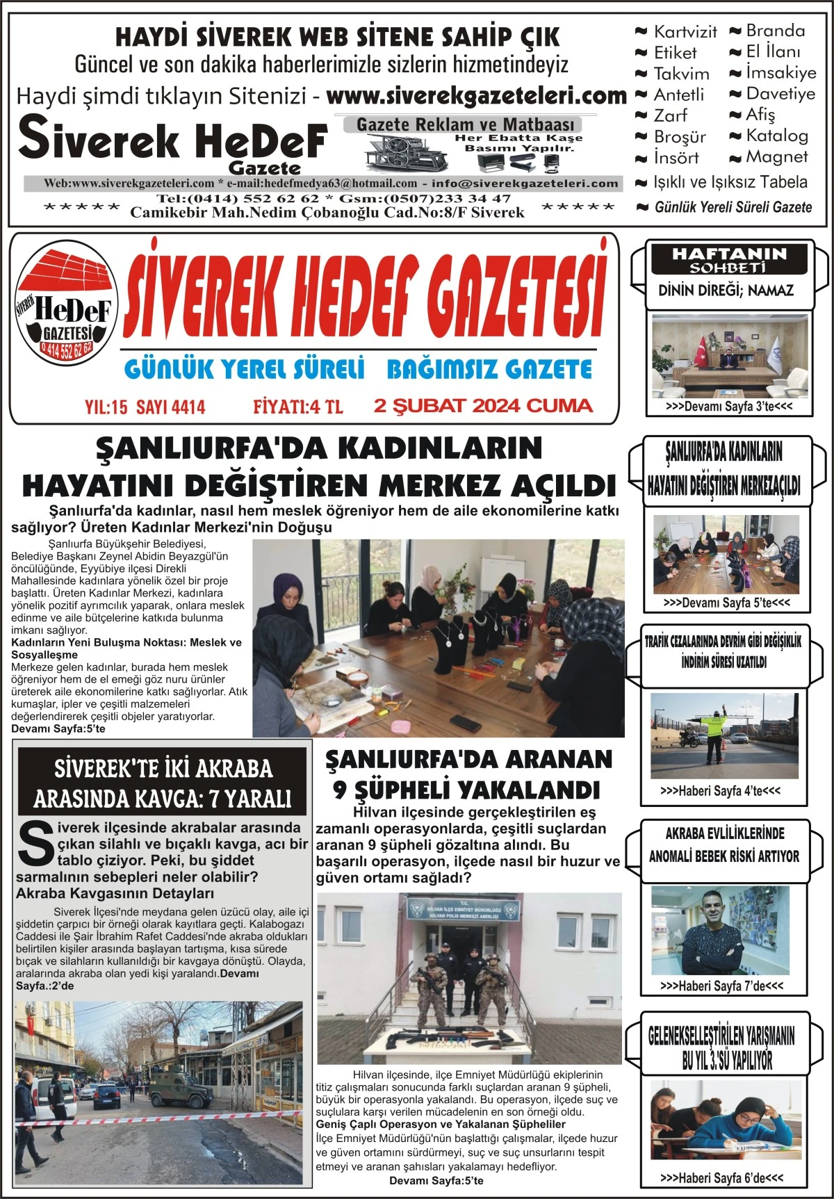 02.02.2024 Tarihli Gazetemiz