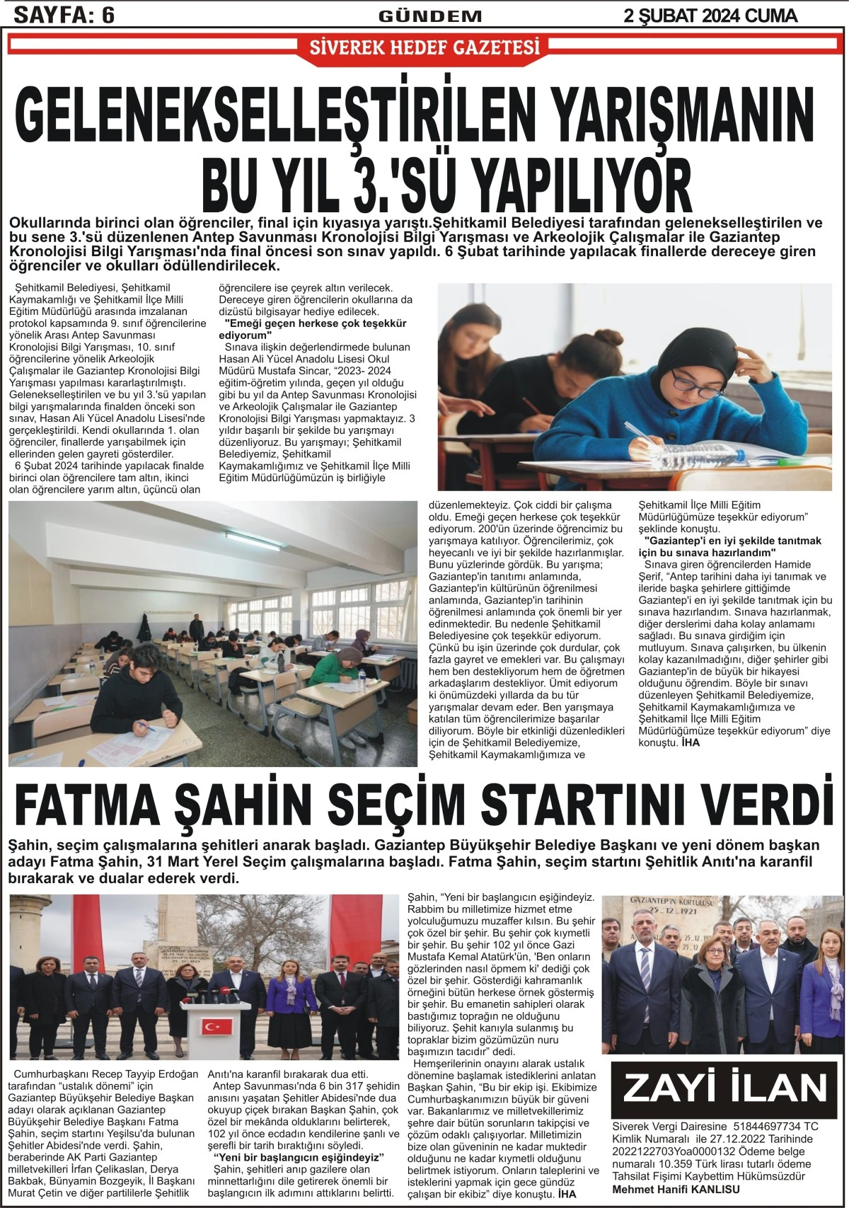 02.02.2024 Tarihli Gazetemiz