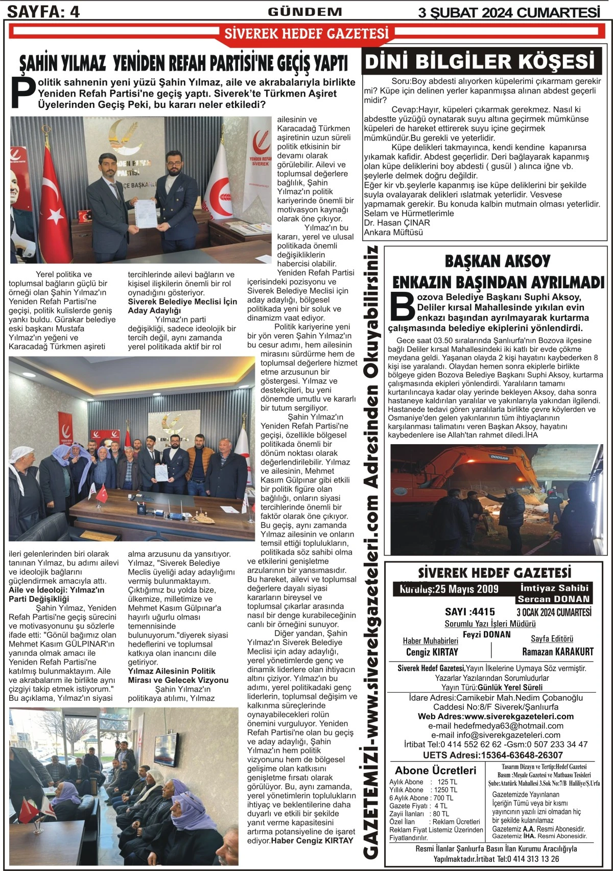 03.03.2024 TARİHLİ GAZETEMİZ