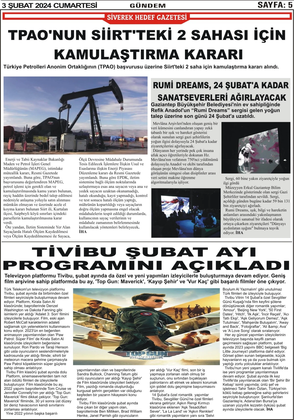 03.03.2024 TARİHLİ GAZETEMİZ