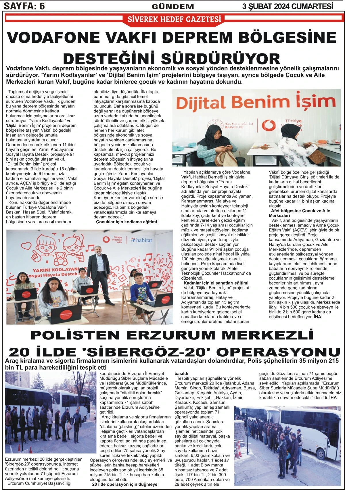 03.03.2024 TARİHLİ GAZETEMİZ