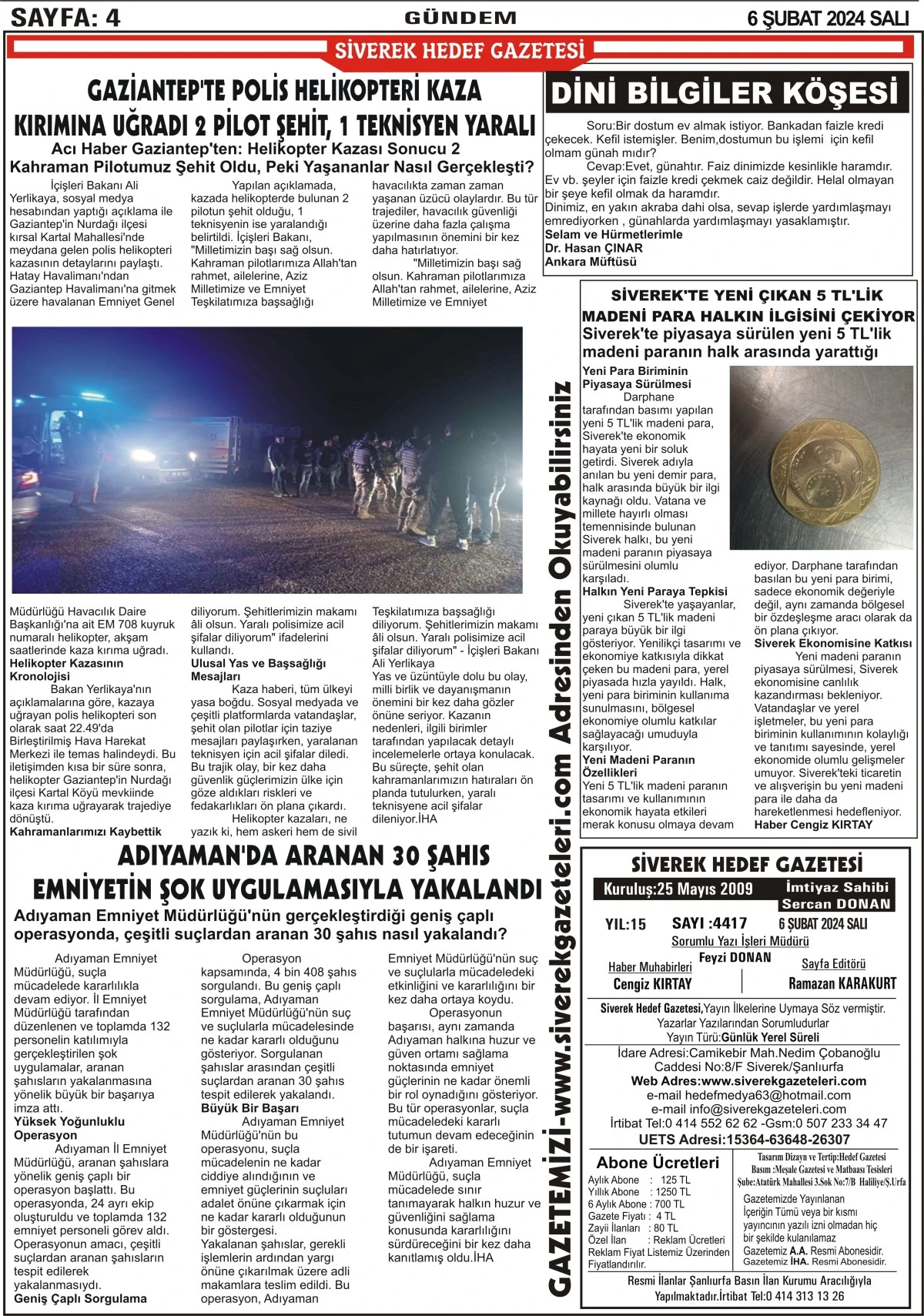 06.02.2024 TARİHLİ GAZETEMİZ