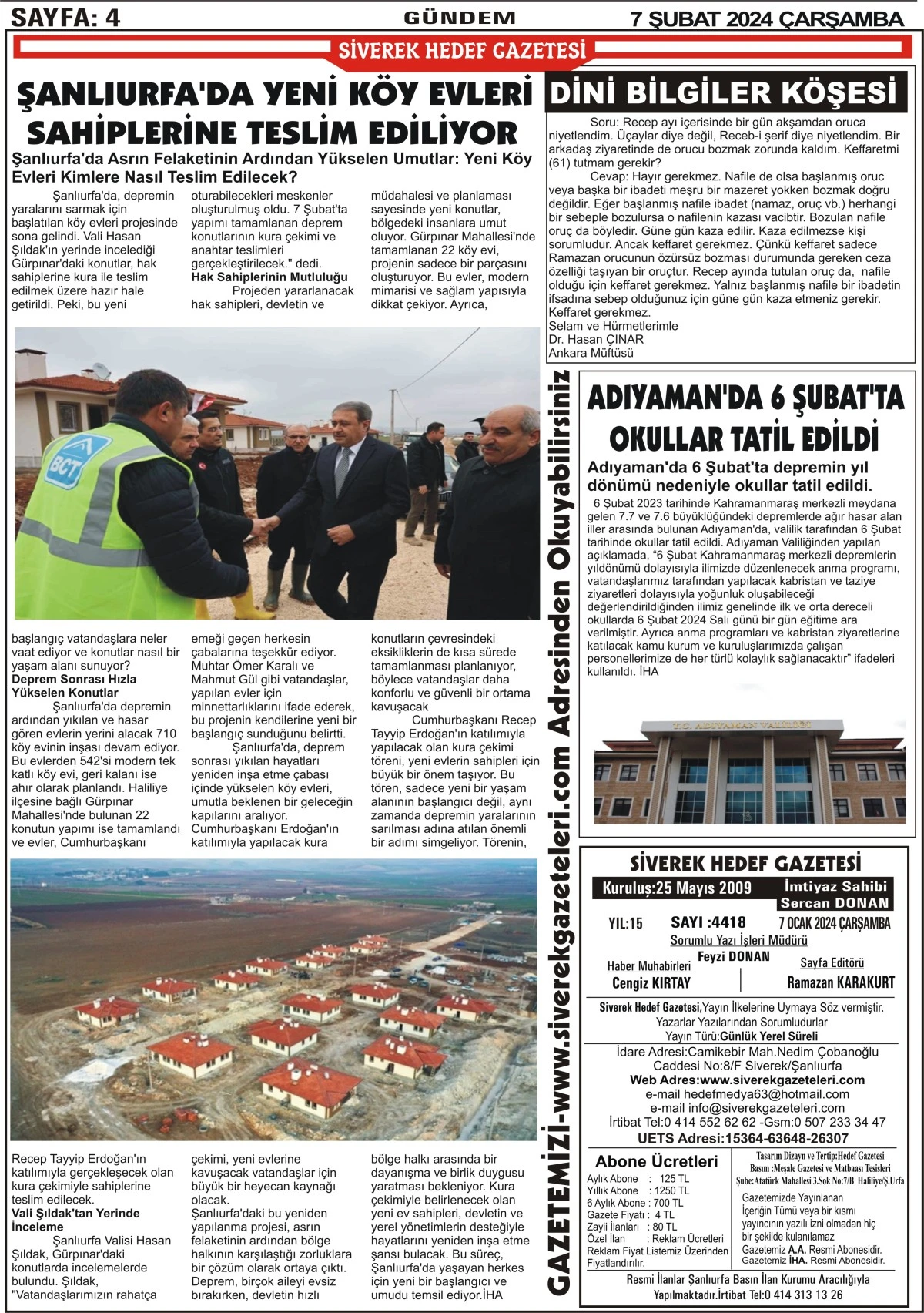 07.02.2024 TARİHLİ GAZETEMİZ