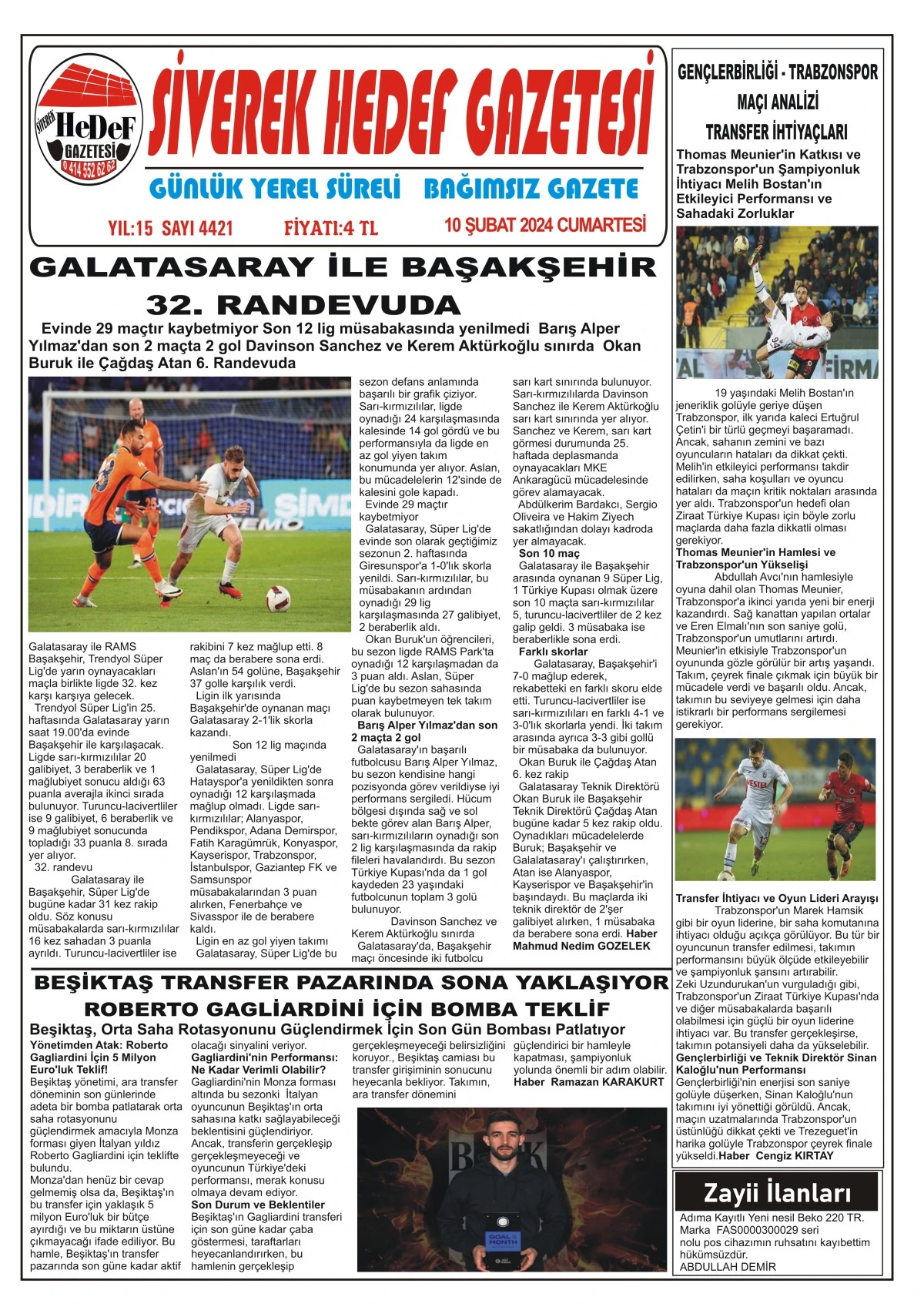 10.02.2024 TARİHLİ GAZETEMİZ