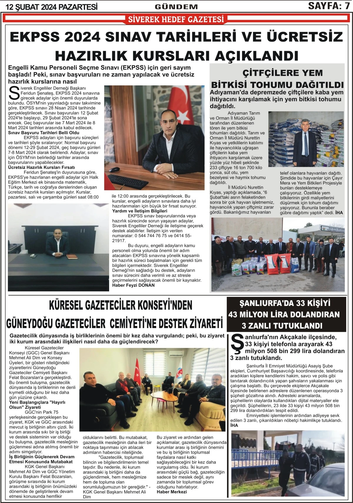 12.02.2024  Tarihli Gazetemiz