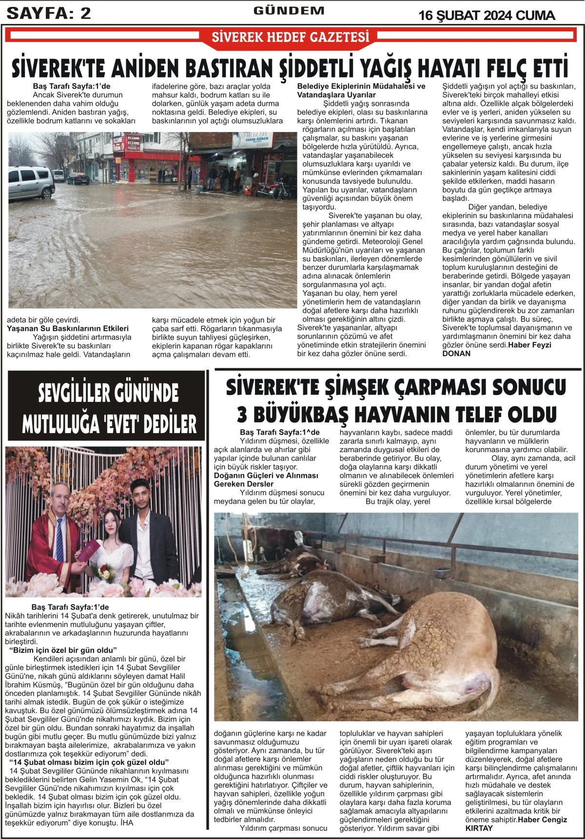 16.02.2024 Tarihli Gazetemiz