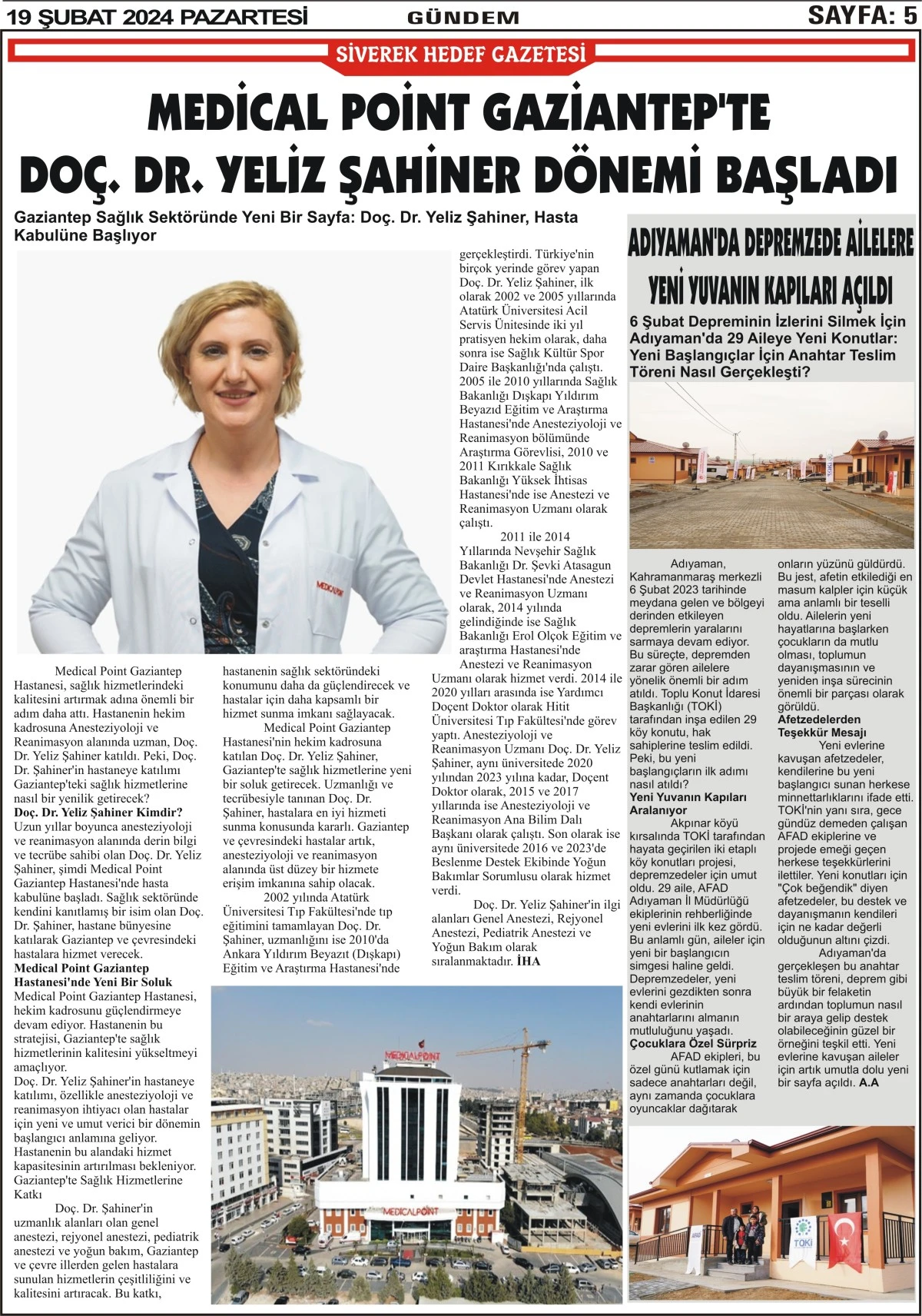 19.02.2024 Tarihli Gazetemiz