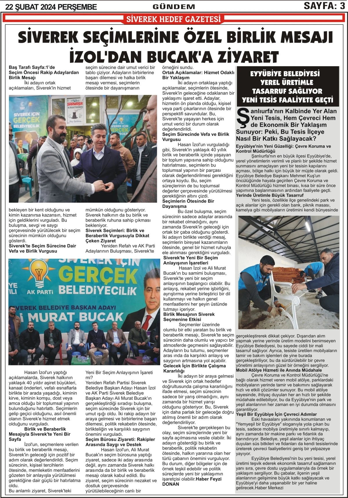 22.02.2024 Tarihli Gazetemiz