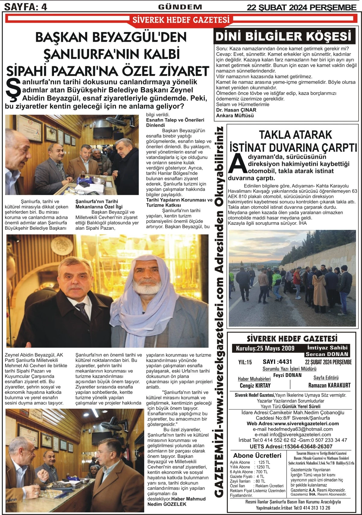 22.02.2024 Tarihli Gazetemiz