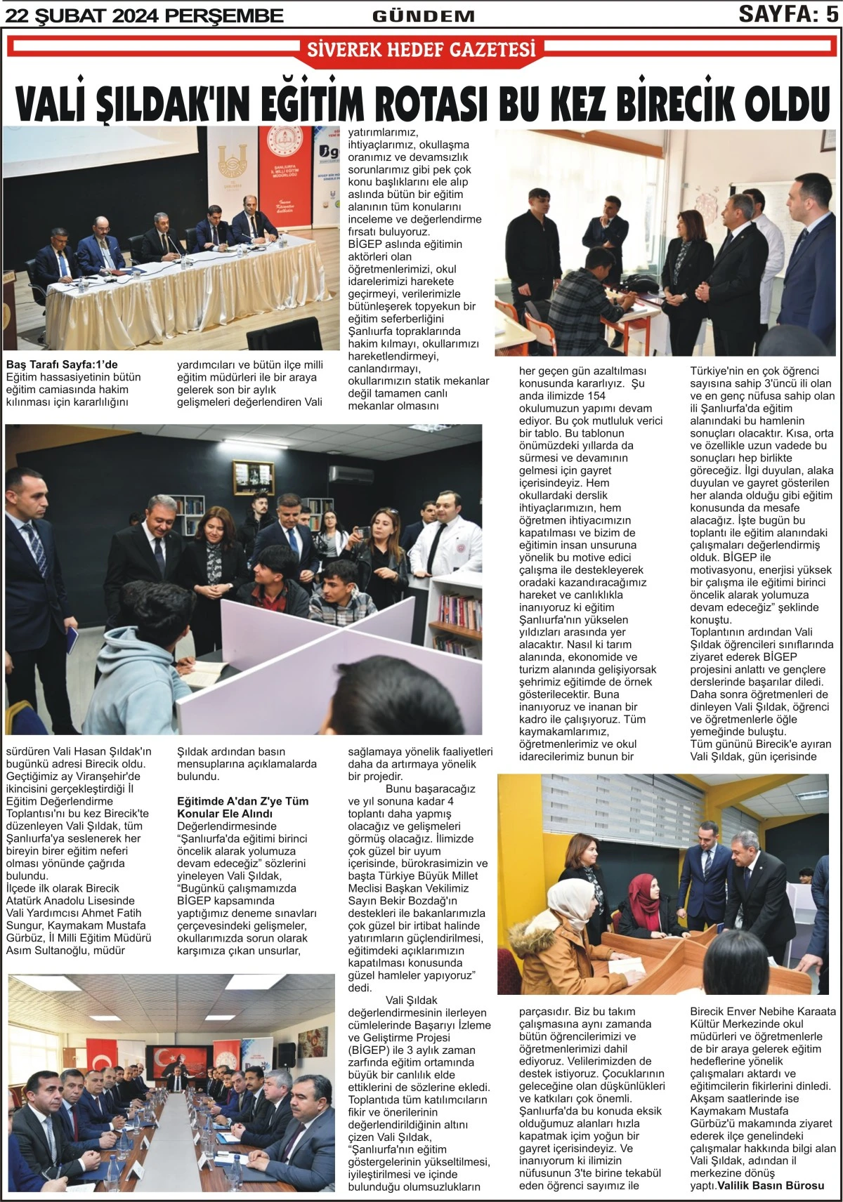 22.02.2024 Tarihli Gazetemiz