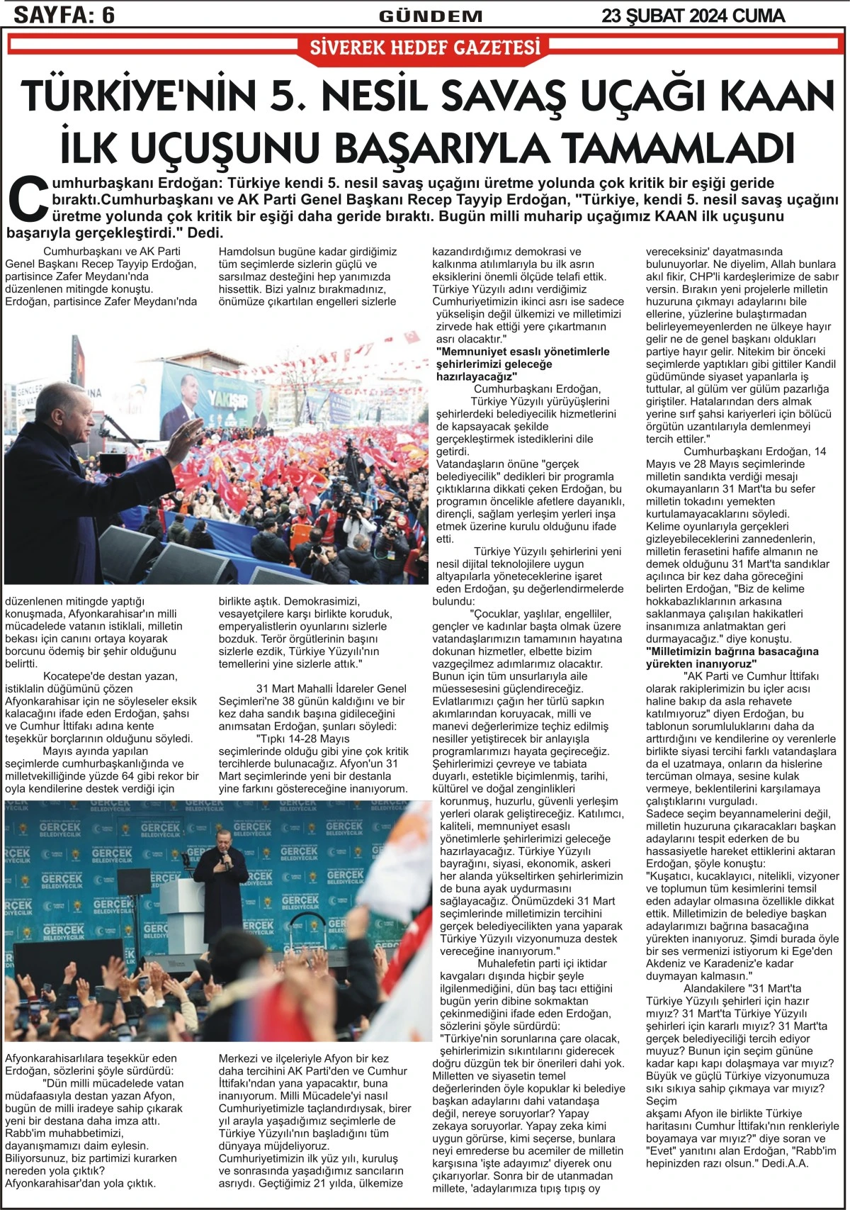 23.02.2024 Tarihli Gazetemiz