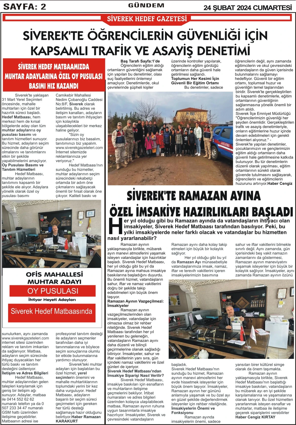 24.02.2024 Tarihli Gazetemiz