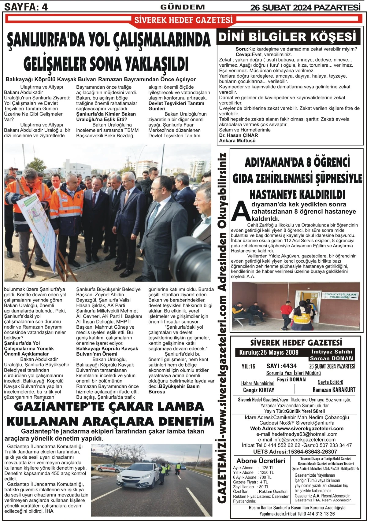 26.02.2024 Tarihli Gazetemiz