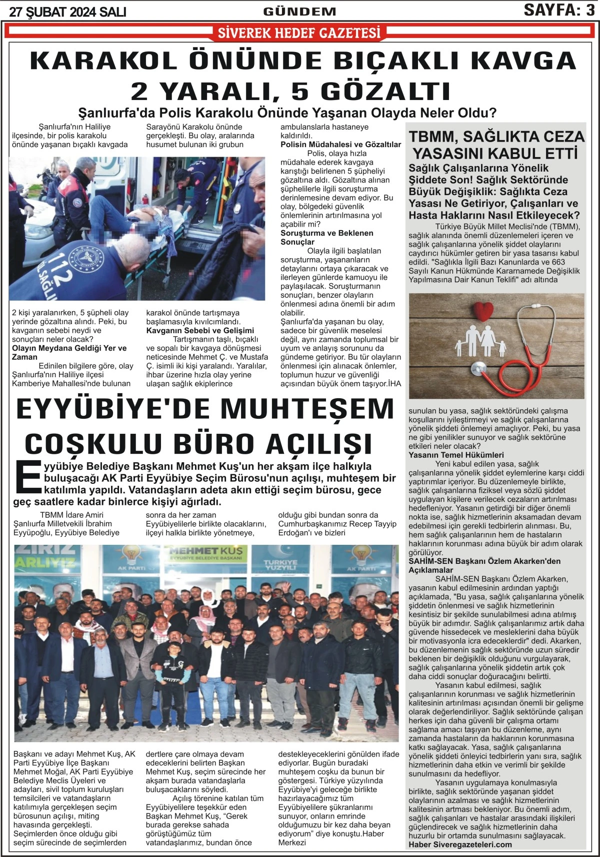 27.02.2024 Tarihli Gazetemiz