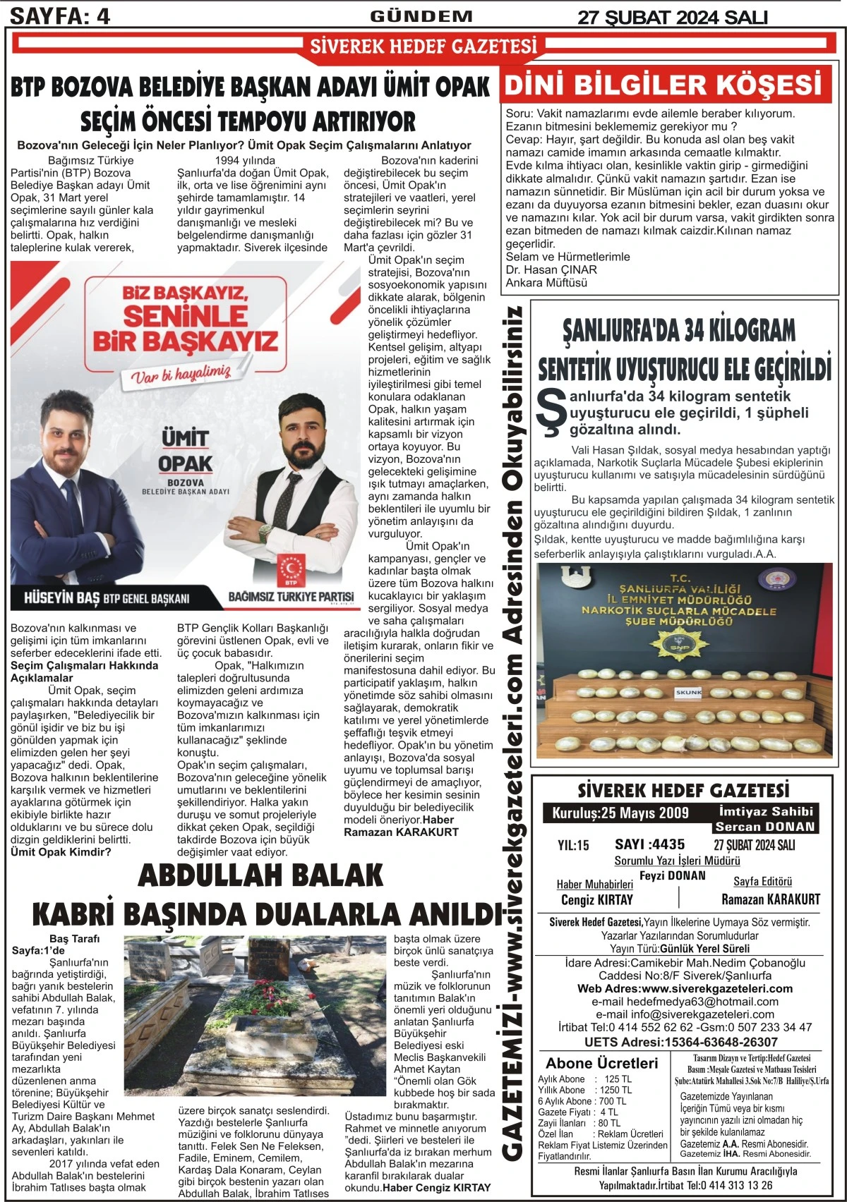 27.02.2024 Tarihli Gazetemiz