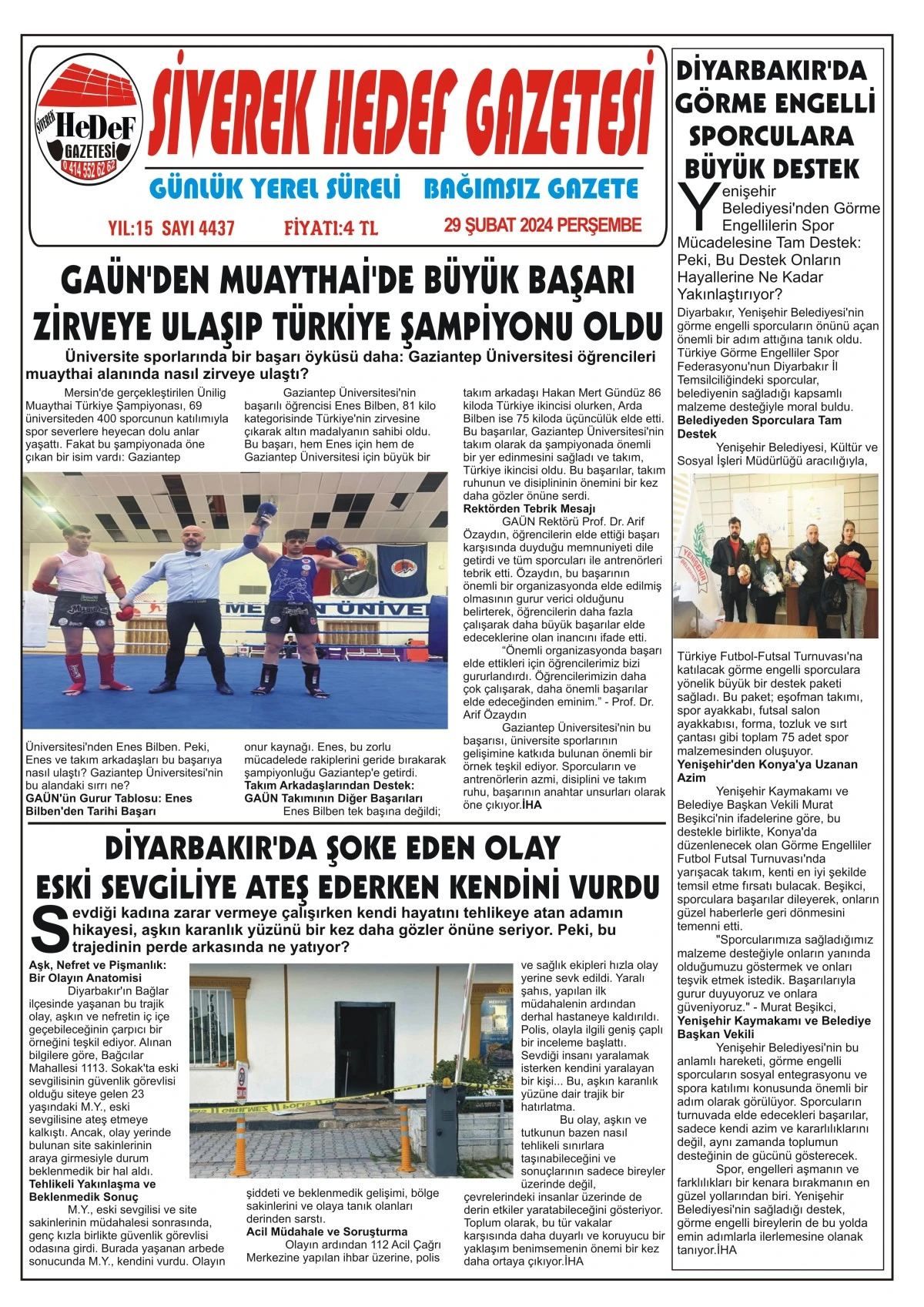 29.02.2024 Tarihli Gazetemiz