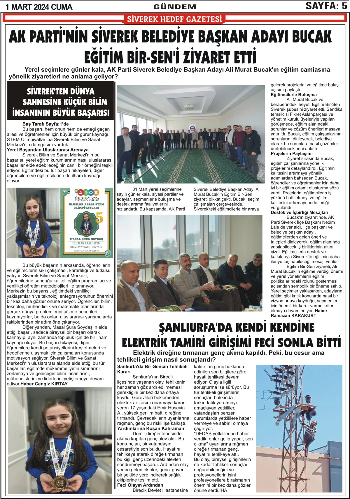 01.03.2024 Tarihli Gazetemiz