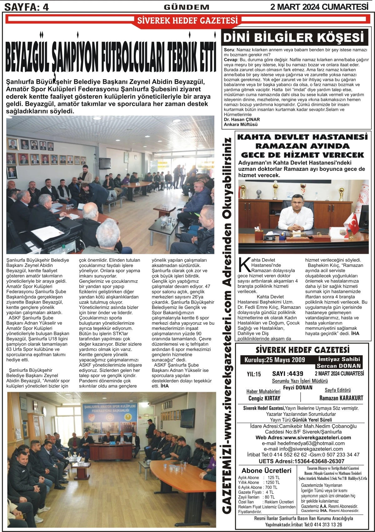 02.03.2024  Tarihli Gazetemiz