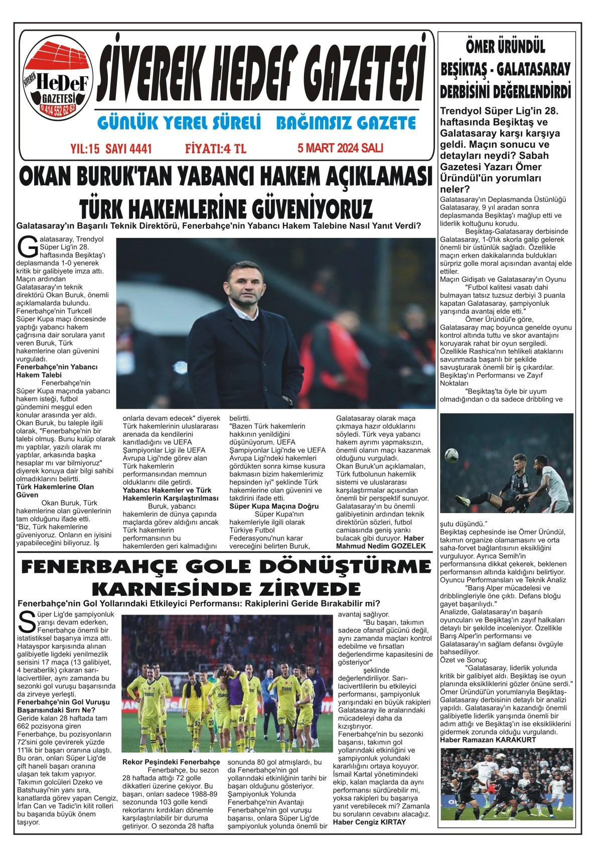 05.03.2024 Tarihli Gazetemiz