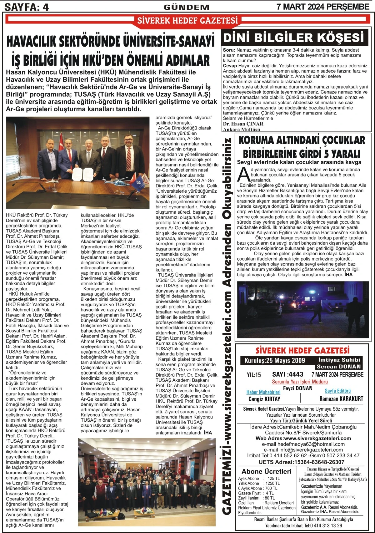 07.03.2024 Tarihli Gazetemiz