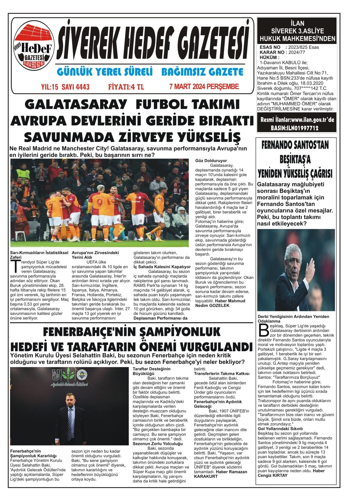 07.03.2024 Tarihli Gazetemiz