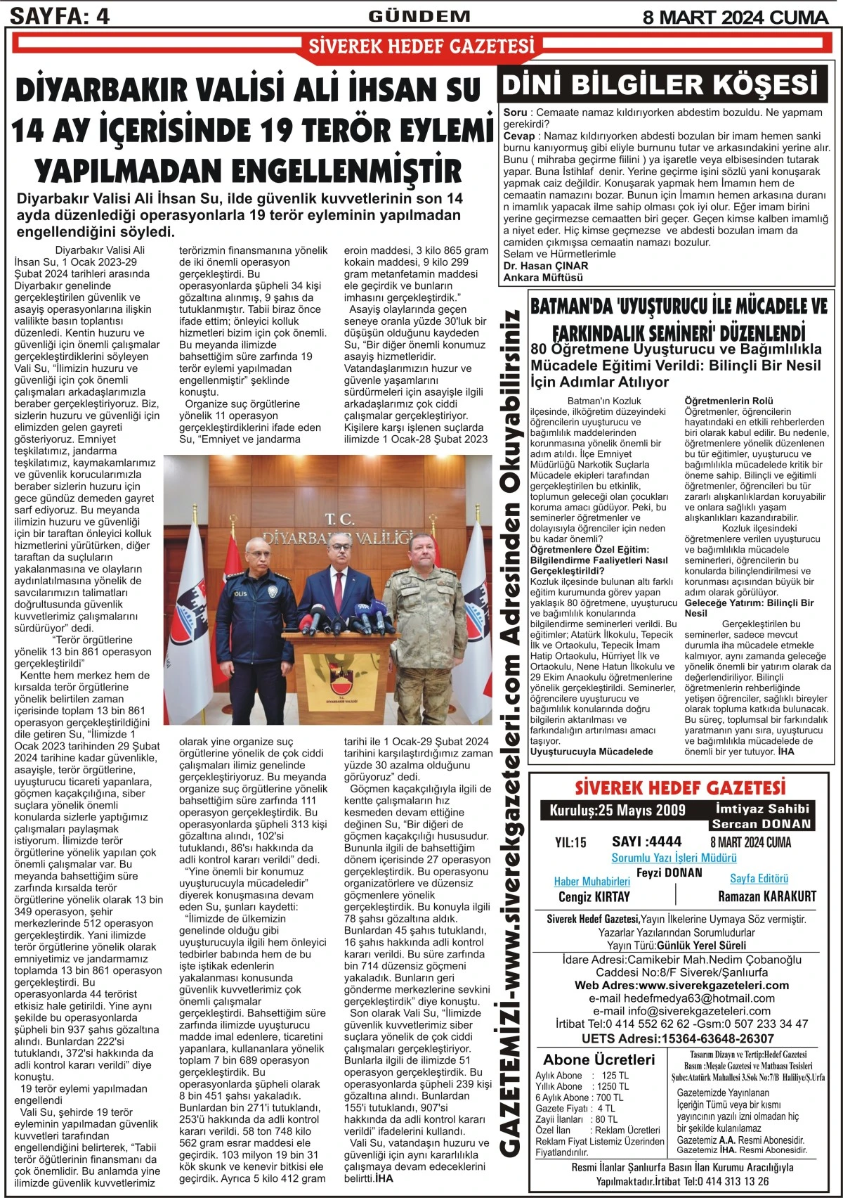 08.03.2024 Tarihli Gazetemiz