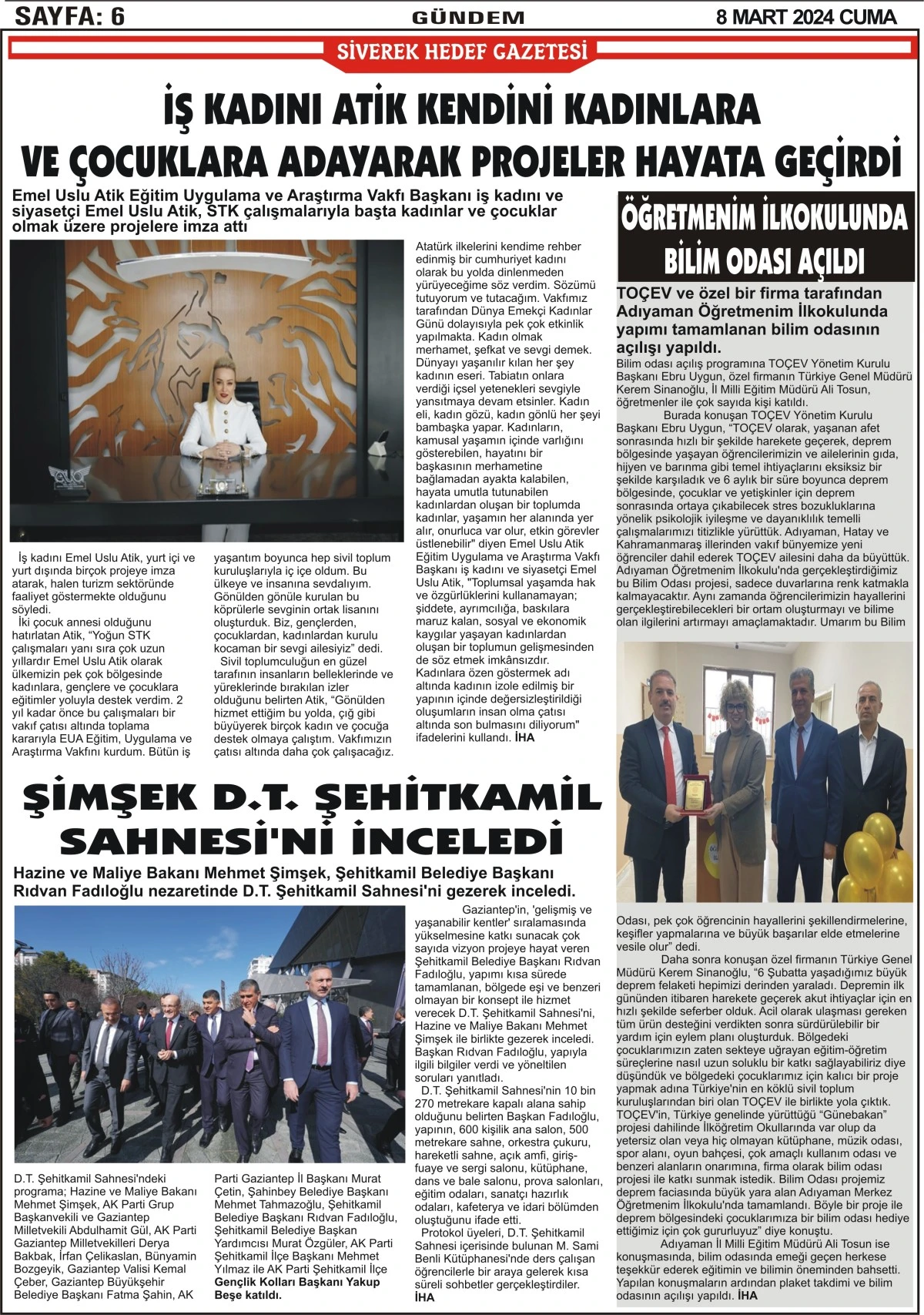 08.03.2024 Tarihli Gazetemiz