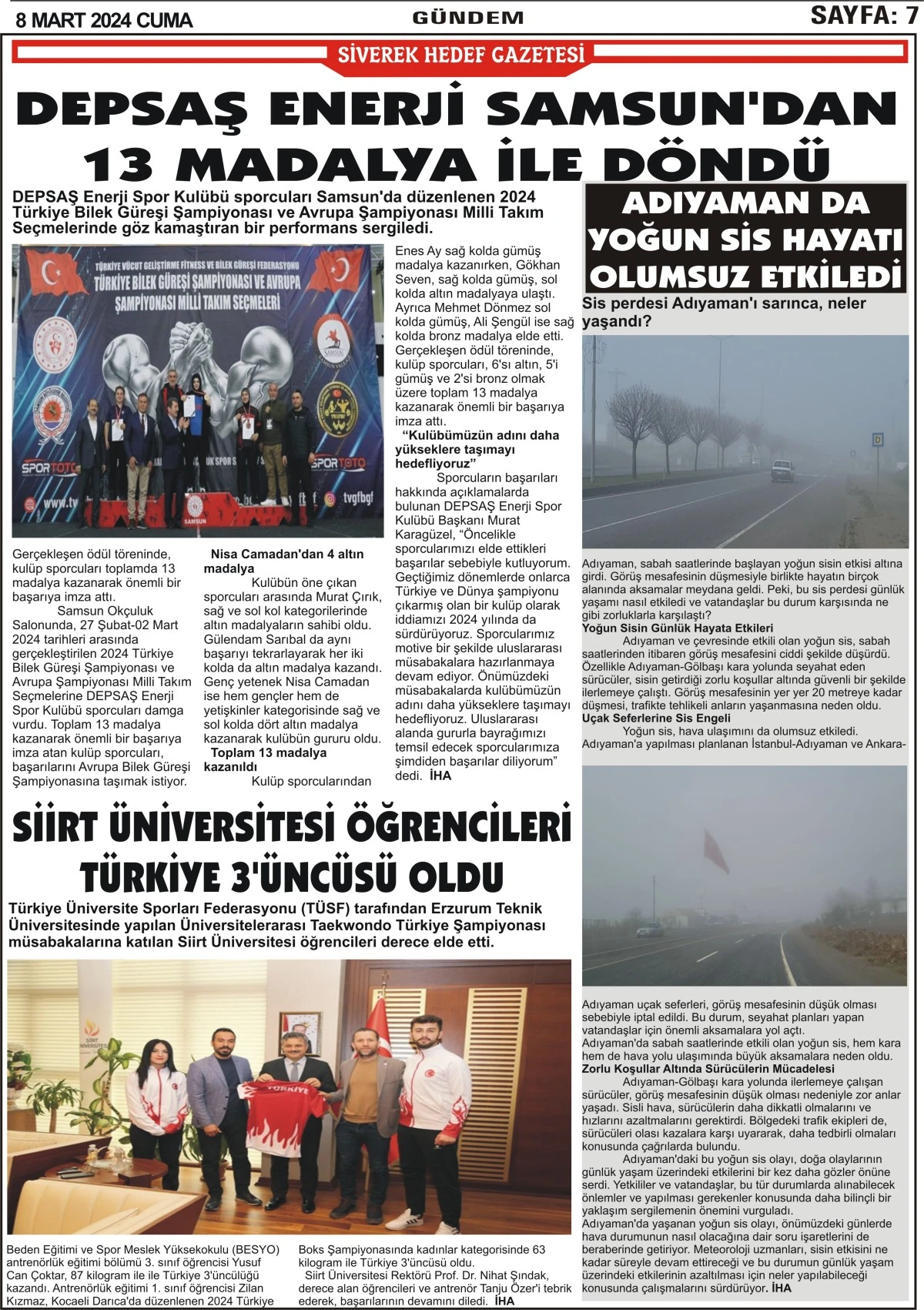 08.03.2024 Tarihli Gazetemiz