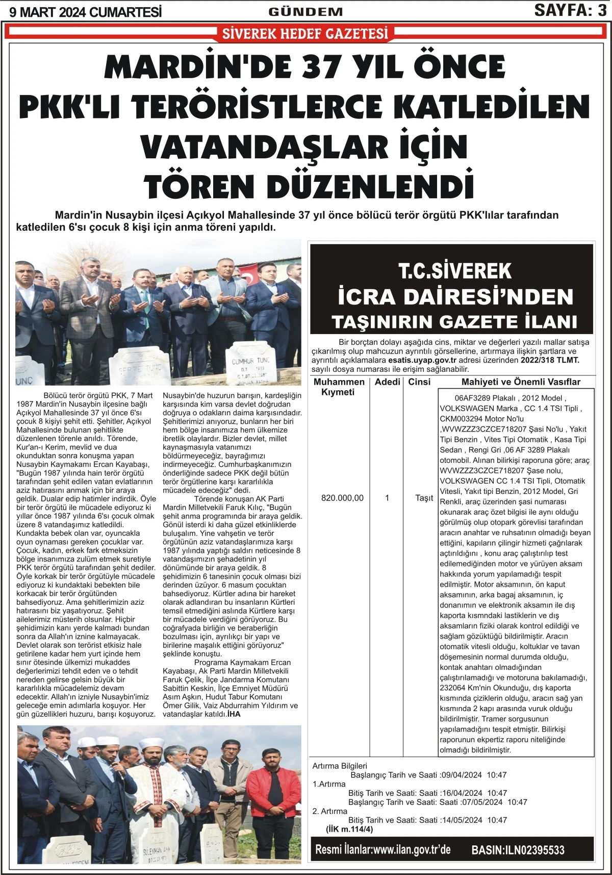 09.03.2024 Tarihli  Gazetemiz