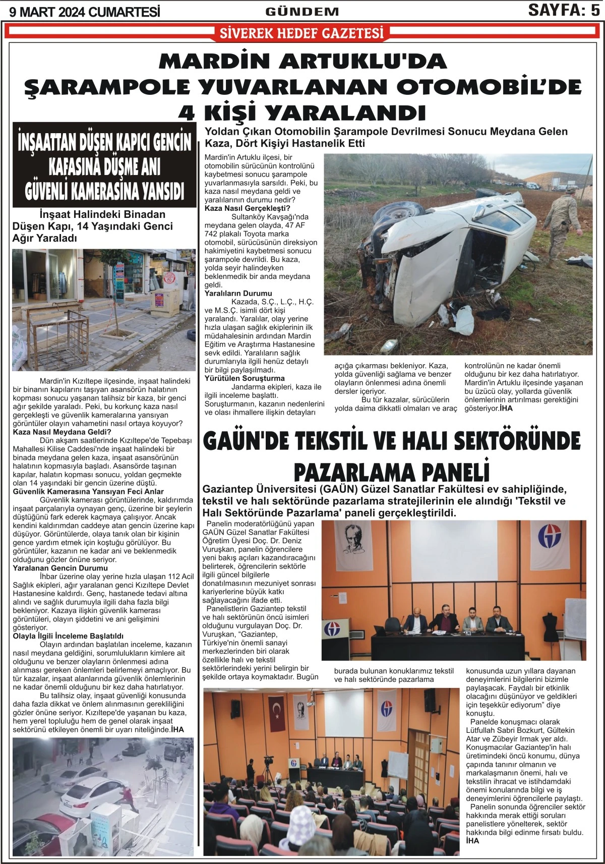 09.03.2024 Tarihli  Gazetemiz