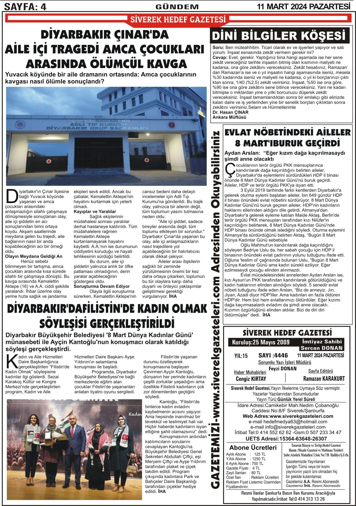 11.03.2024 Tarihli Gazetemiz