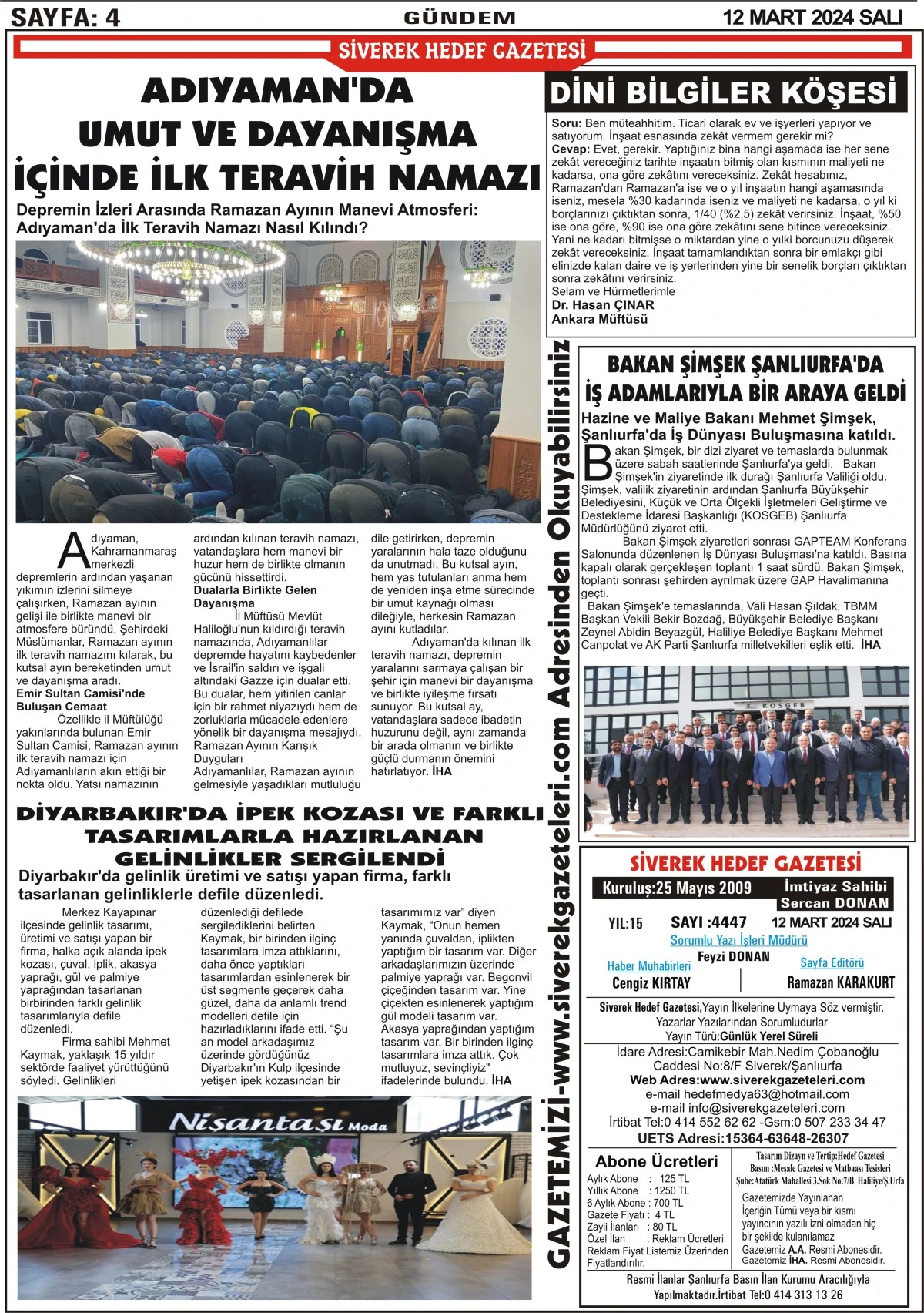 12.03.2024 Tarihli Gazetemiz