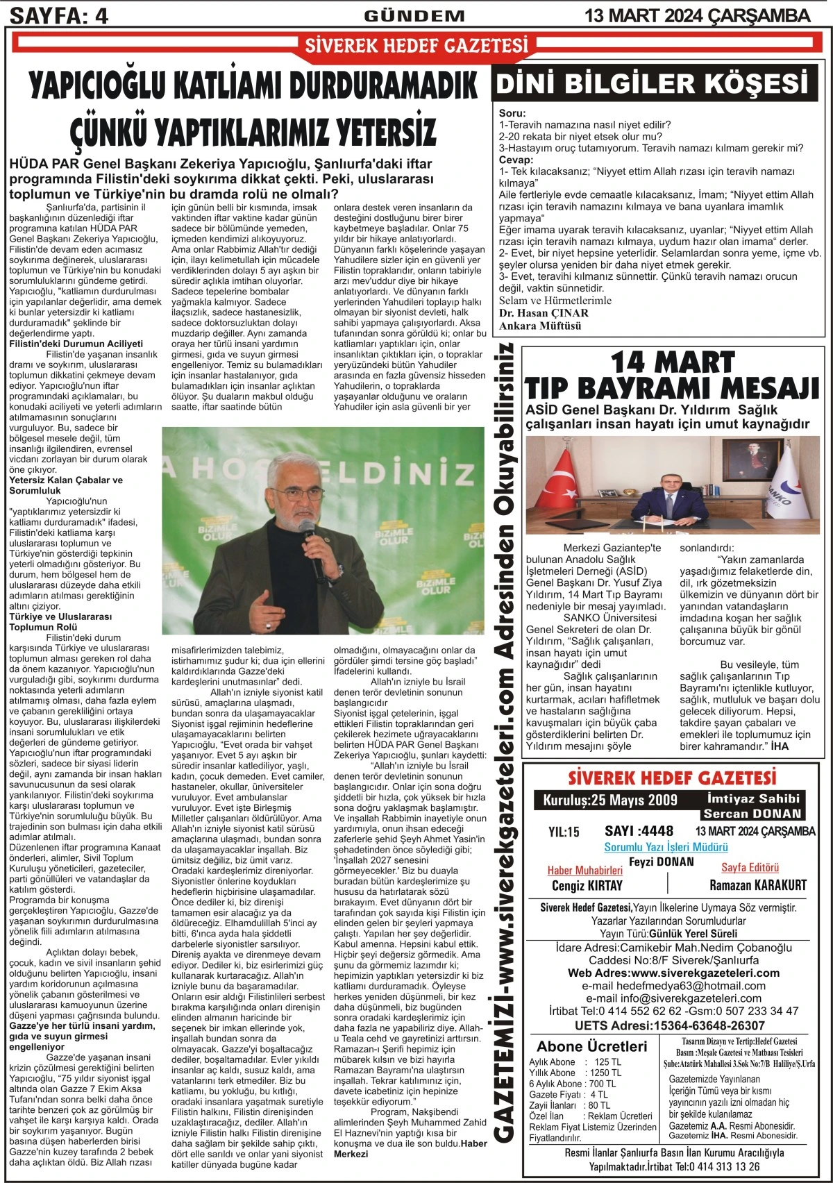 13.03.2024 Tarihli gazetemiz