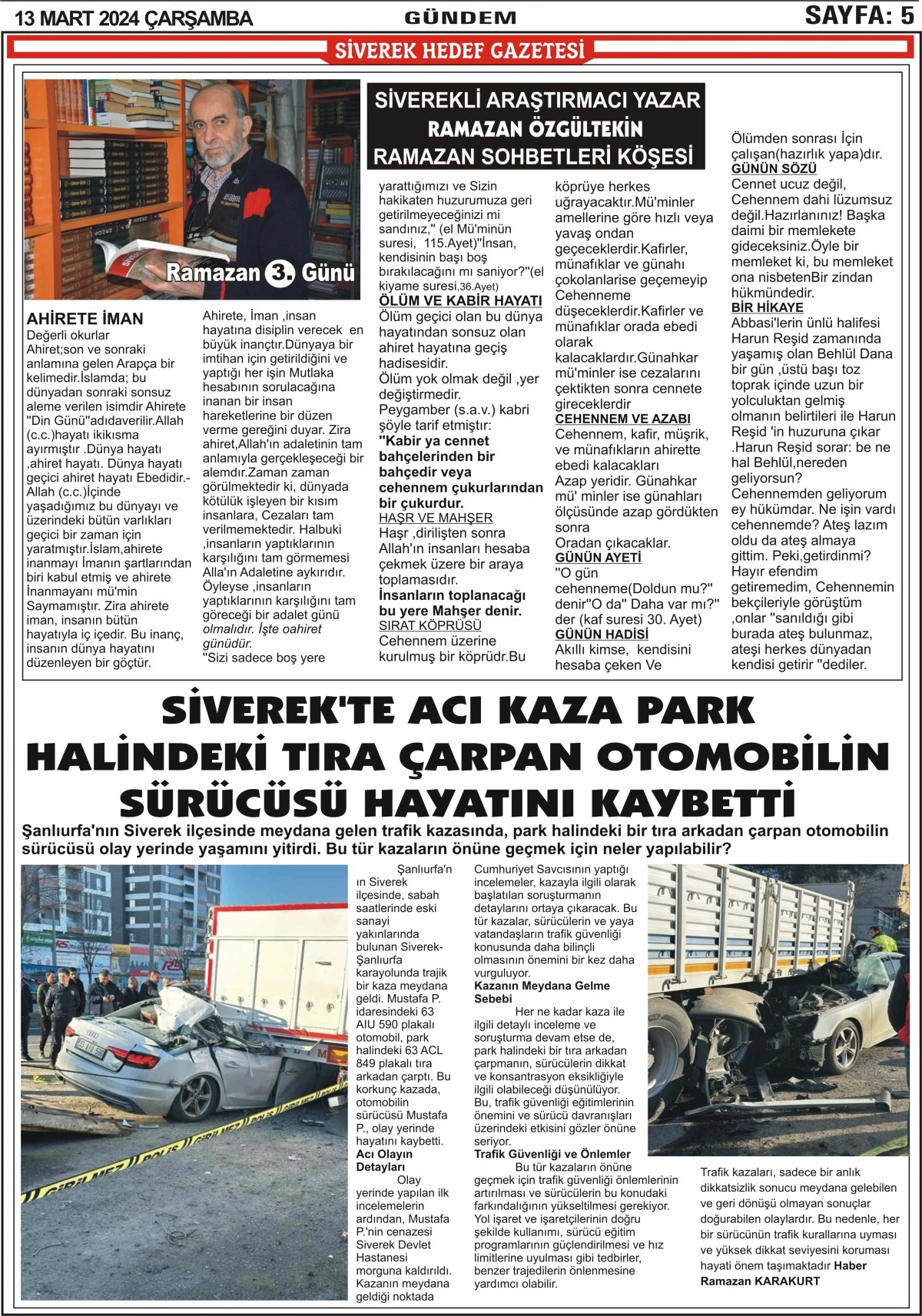 13.03.2024 Tarihli gazetemiz