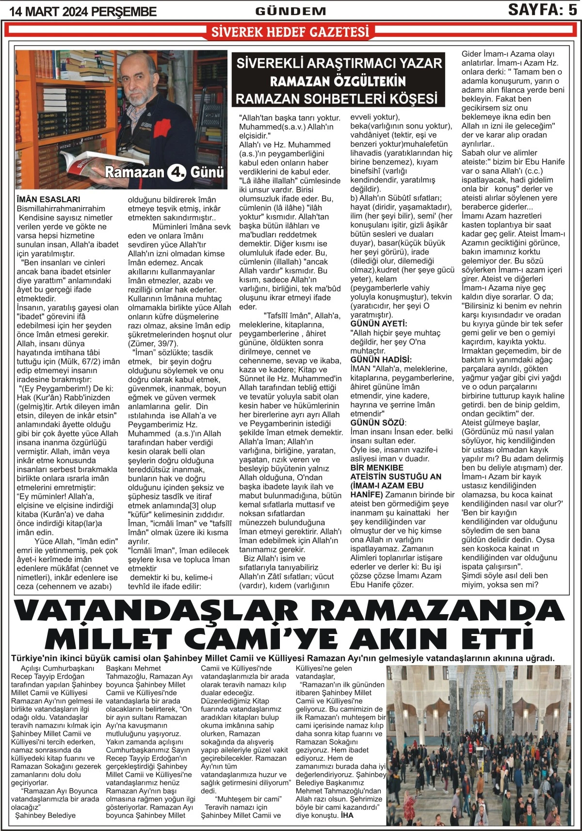 14.03.2024 Tarihli Gazetemiz