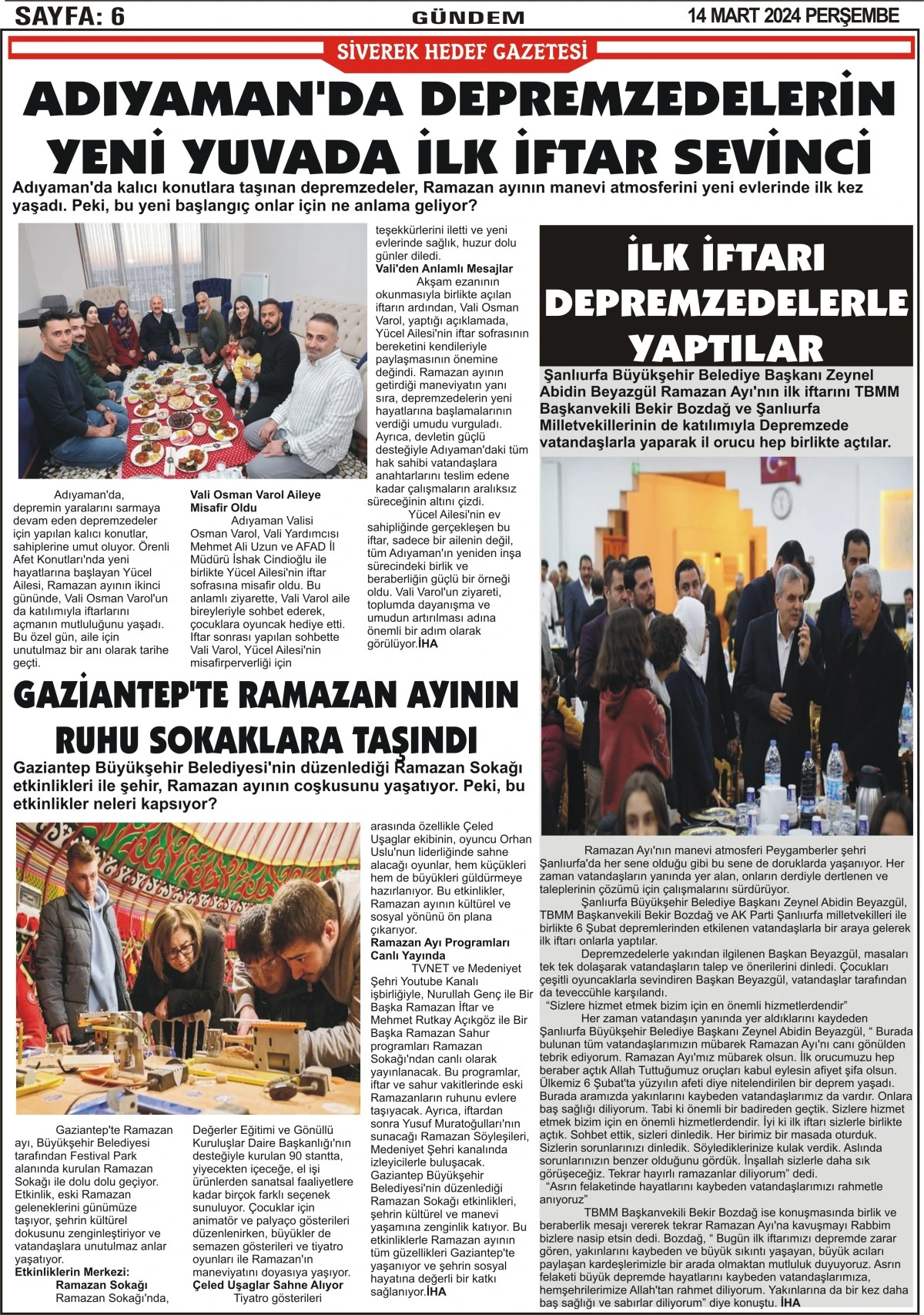 14.03.2024 Tarihli Gazetemiz