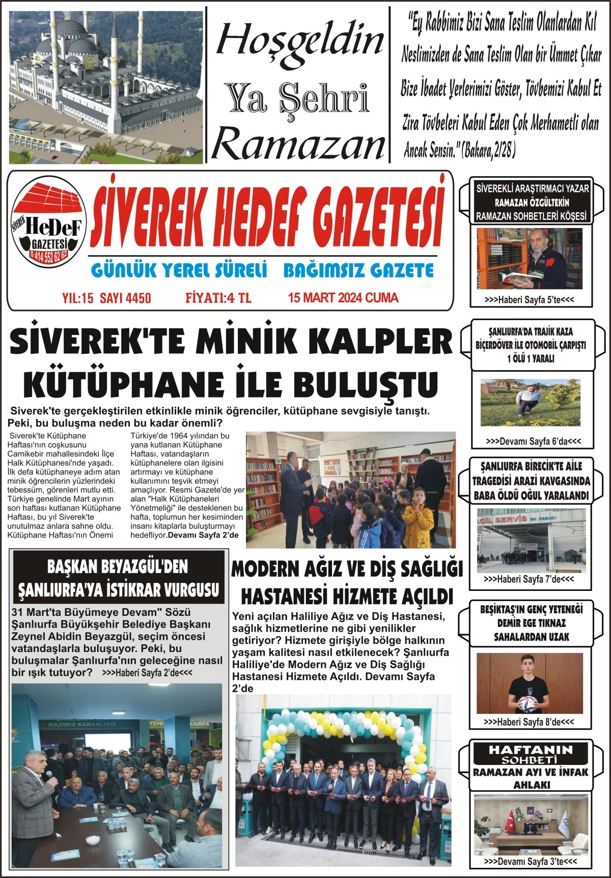 15.03.2024 Tarihli Gazetemiz