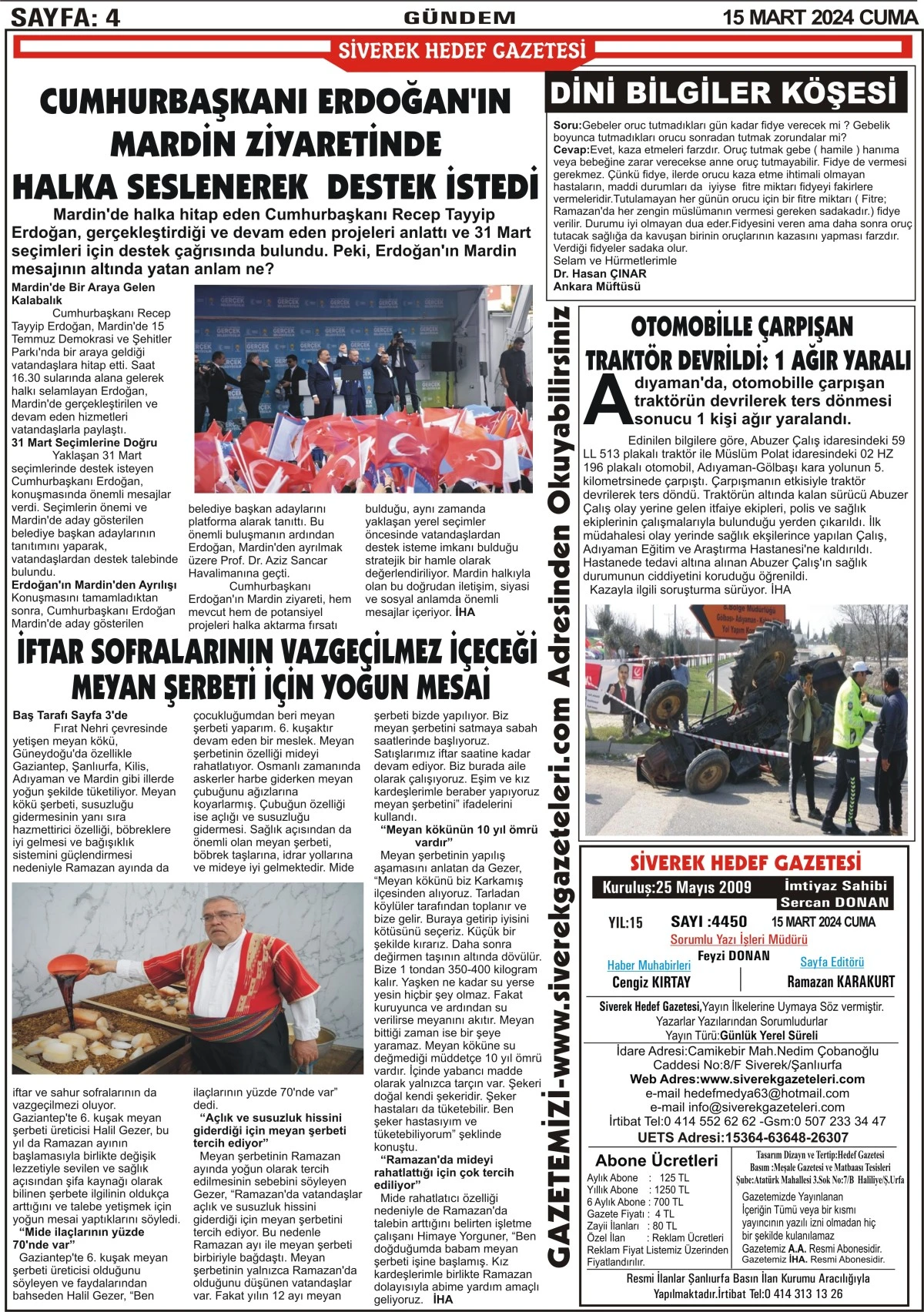 15.03.2024 Tarihli Gazetemiz