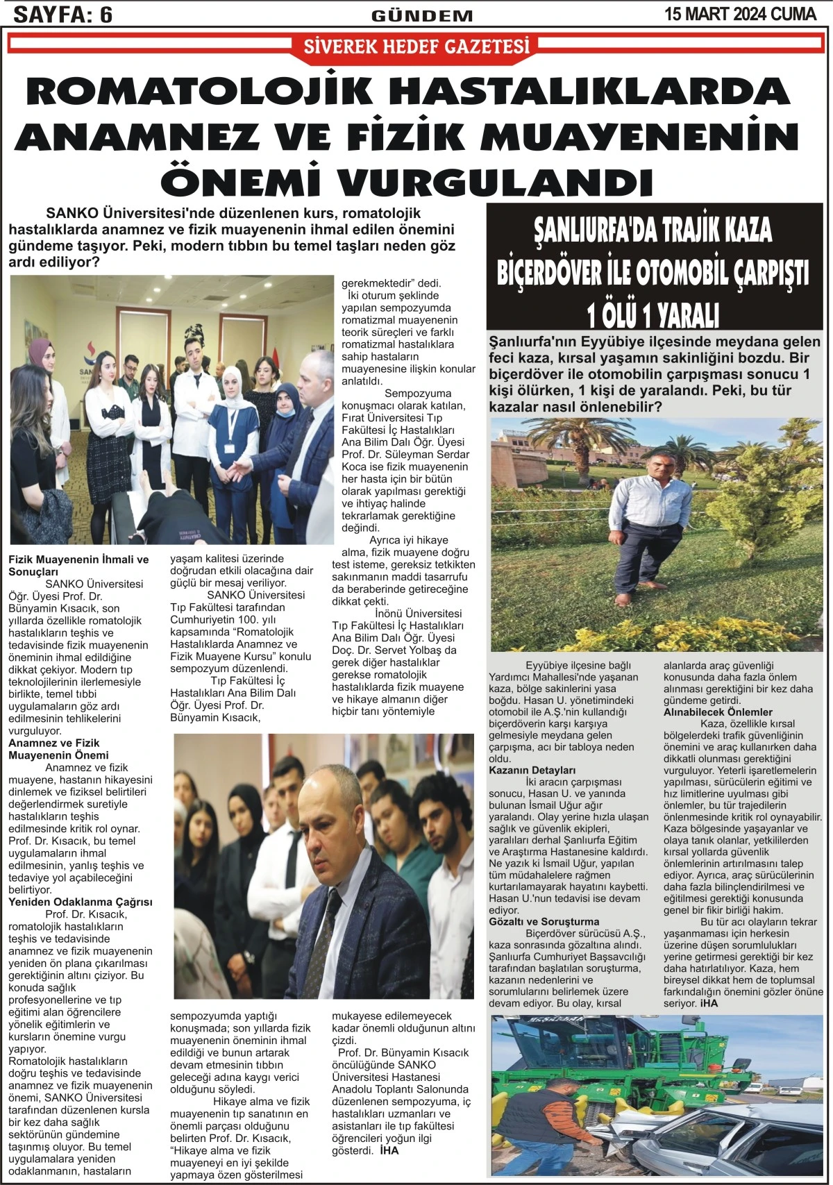 15.03.2024 Tarihli Gazetemiz