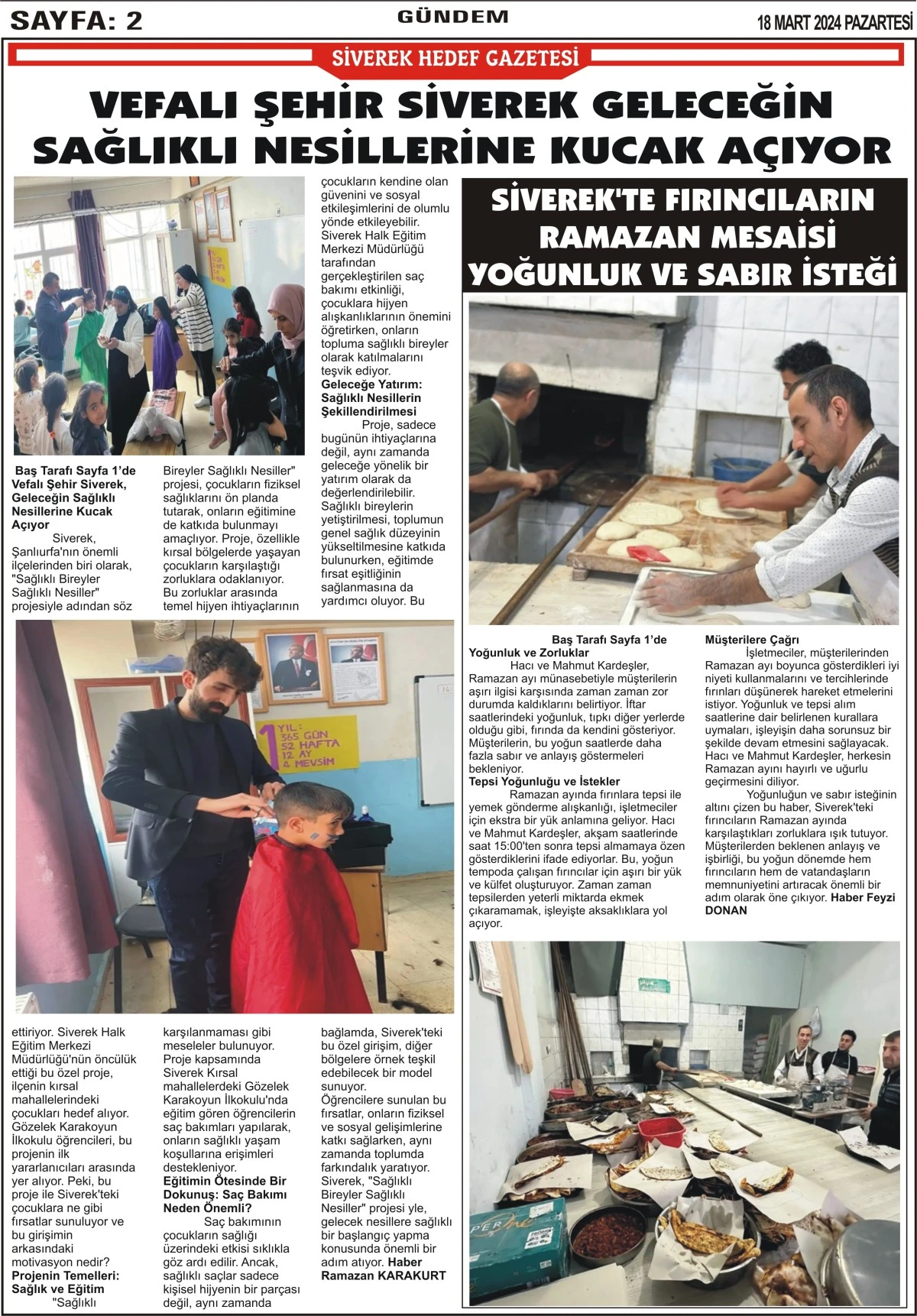 18.03.2024 Tarihli Gazetemiz