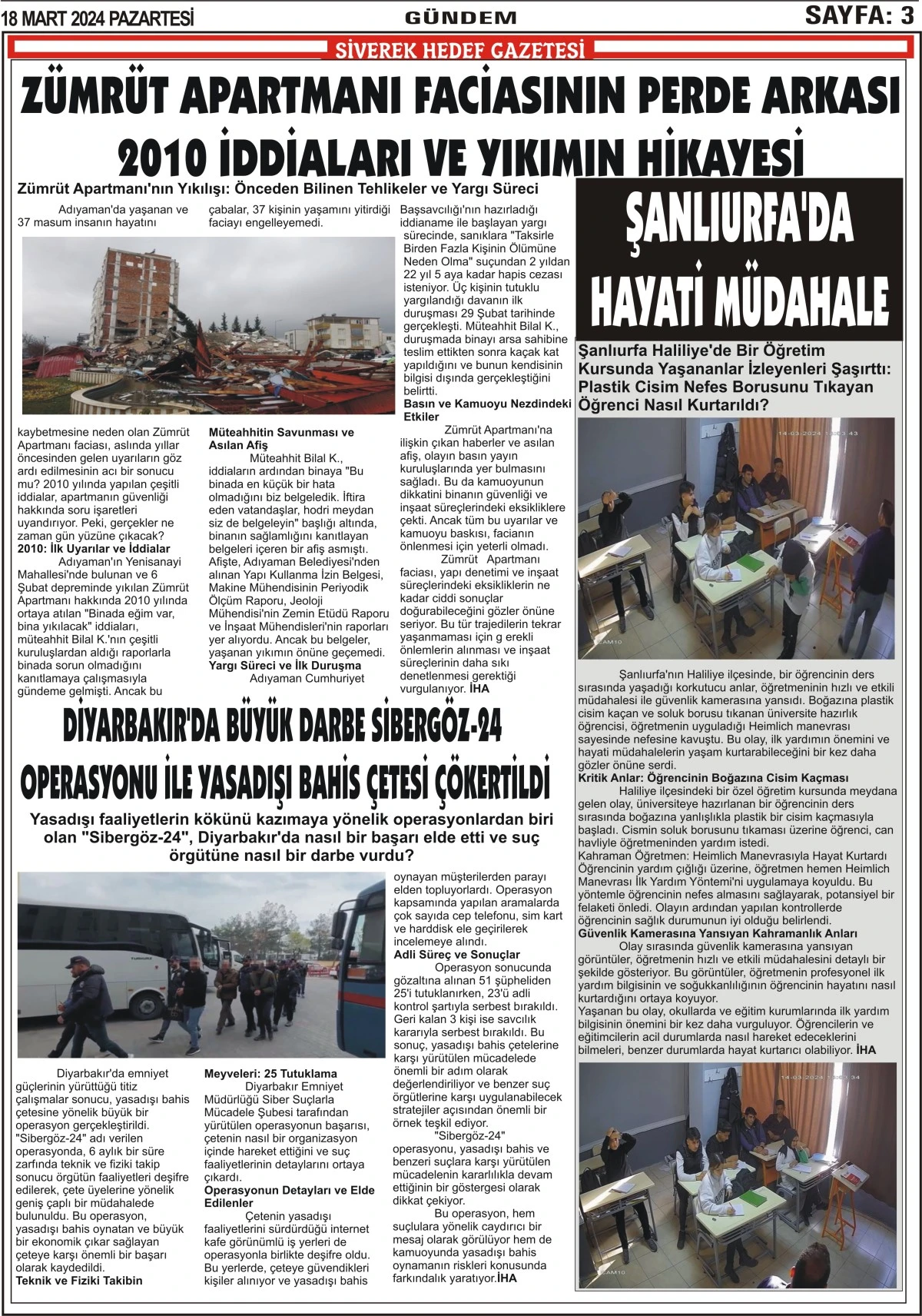 18.03.2024 Tarihli Gazetemiz