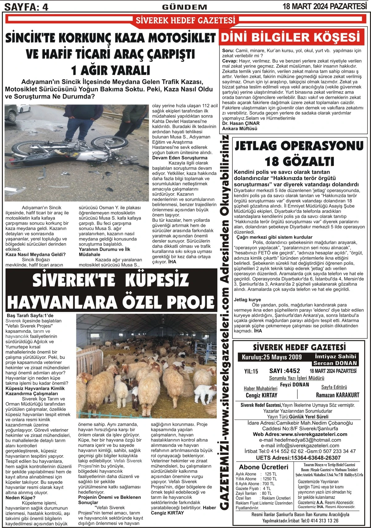 18.03.2024 Tarihli Gazetemiz